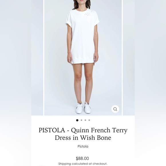 pistola Dresses & Skirts - Pistola Quinn French Terry Dress in Wish Bone EUC XS